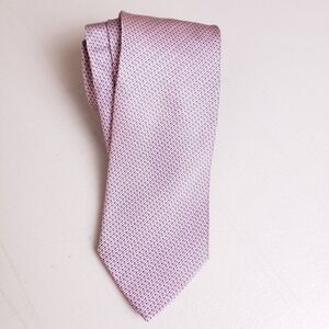 Dunhill Italy Silk Necktie Pink Blue Geometric Pattern Dandy Career Luxury